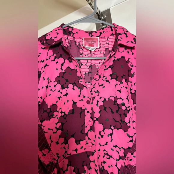 Kate Spade Bubble Dot Smocked Back A Line Shirt Dress Size 2 - Picture 11 of 12